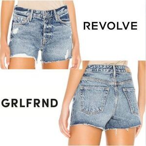 GRLFRND Revolve  Helena Distressed‎ Denim Jean Cut Off Short Metropolis Size 26